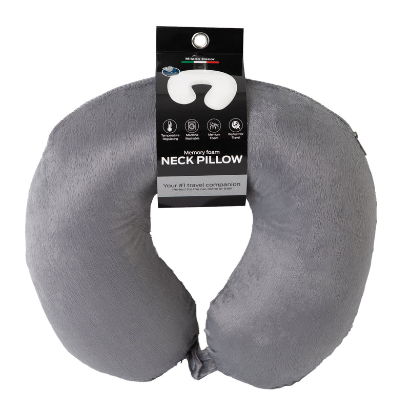 Milano Decor Memory Foam Travel Neck Pillow With Clip Cushion Support Soft