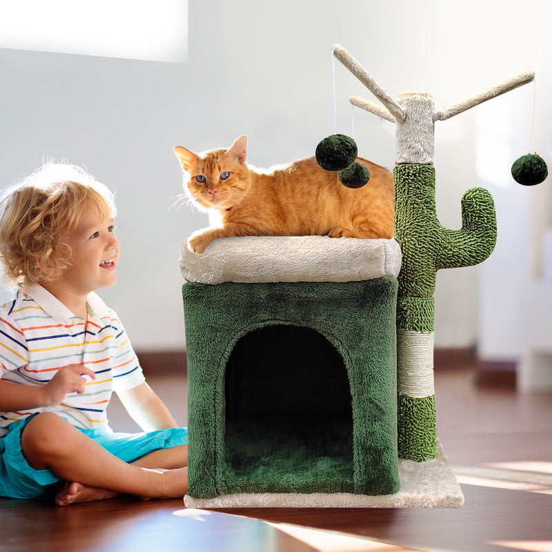 4Paws Cat Tree Scratching Post House Furniture Bed Cactus Play