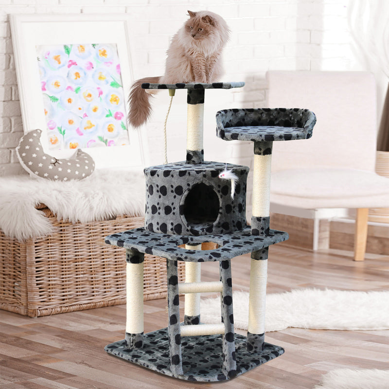 4Paws Cat Tree Scratching Post House Furniture Bed Luxury Plush Play 120cm