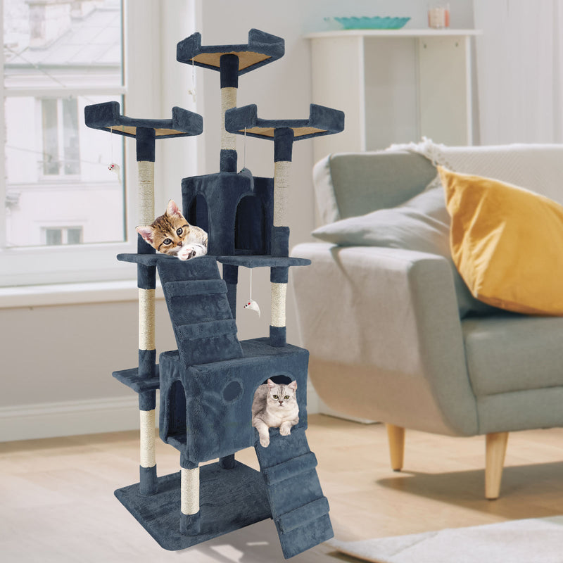 4Paws Cat Tree Scratching Post House Furniture Bed Luxury Plush Play 180cm