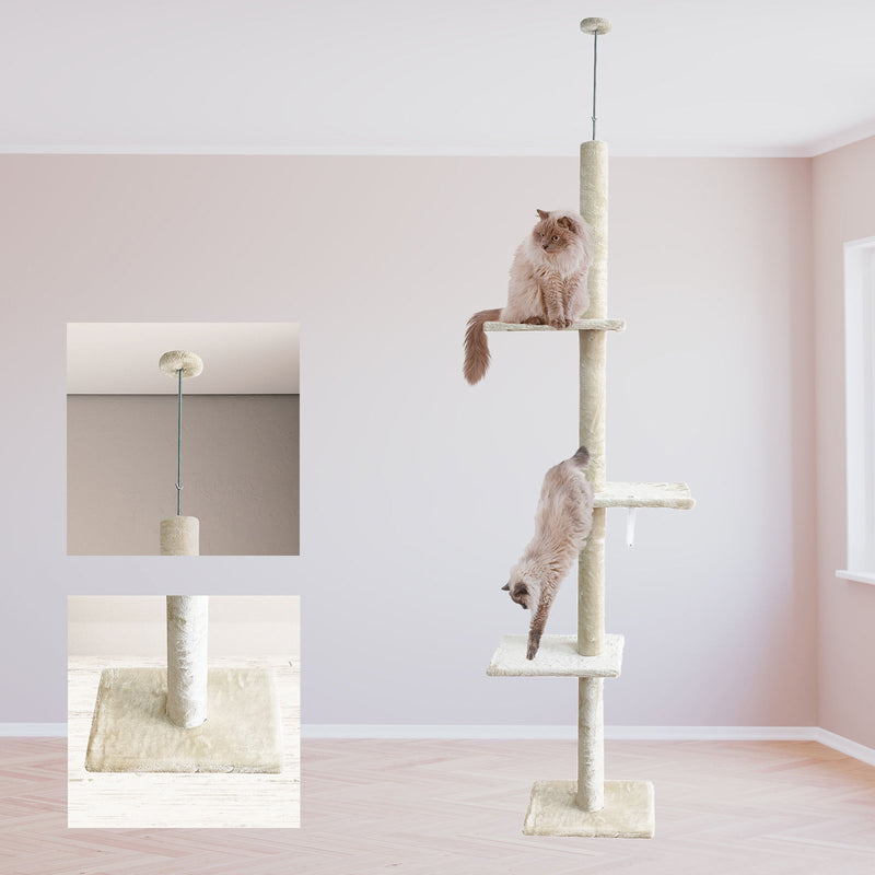 4Paws Cat Tree Scratching Post House Furniture Bed Luxury Plush Play 230cm