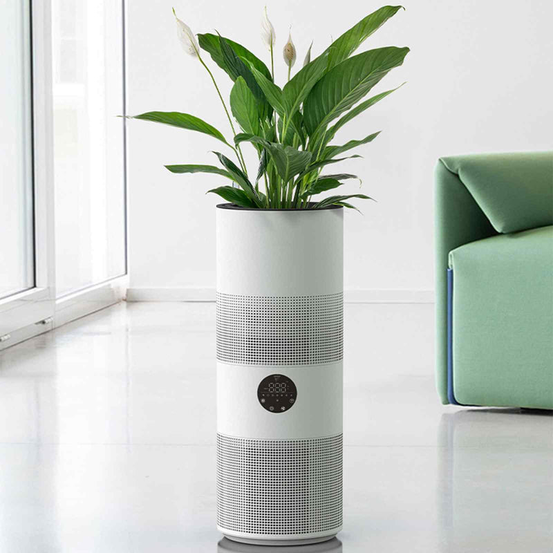 MyGenie Tower Air Purifier with Planter 2-in-1 WI-FI App Control HEPA White