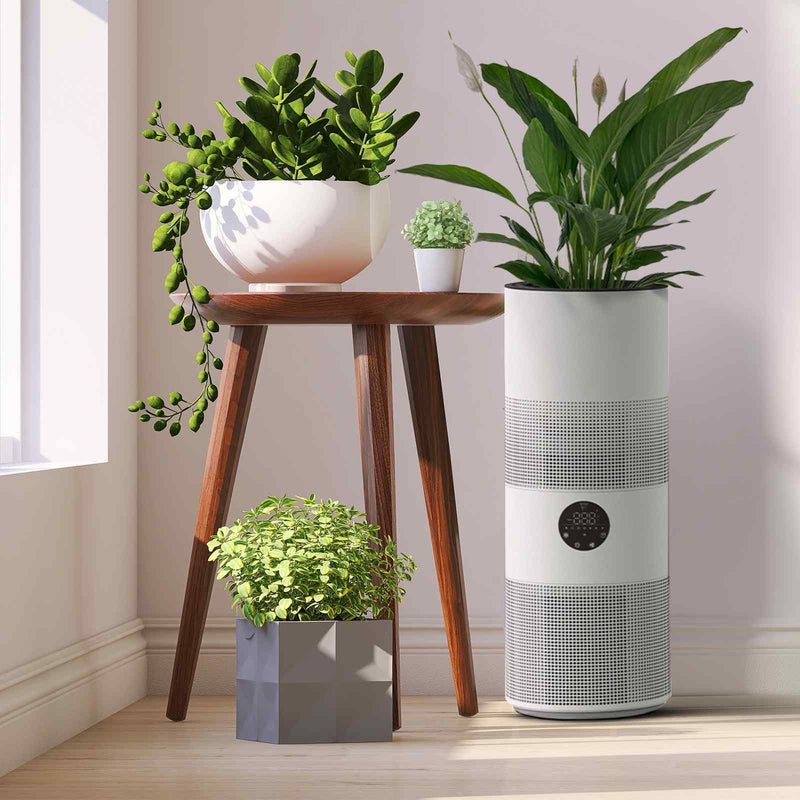 MyGenie Tower Air Purifier with Planter 2-in-1 WI-FI App Control HEPA White