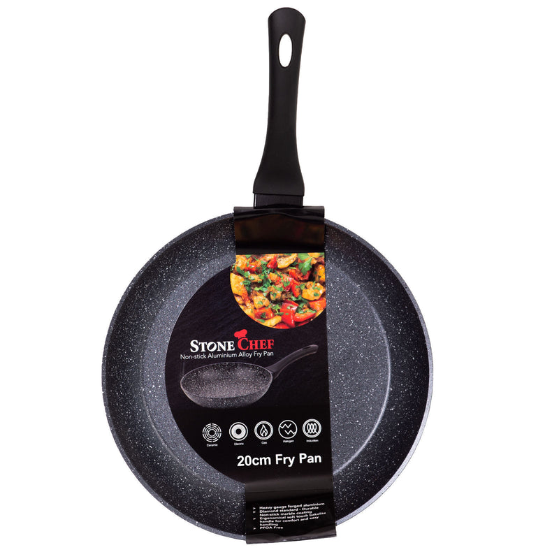 Stone Chef Forged Frying Pan Cookware Kitchen Fry Pan Black 20cm