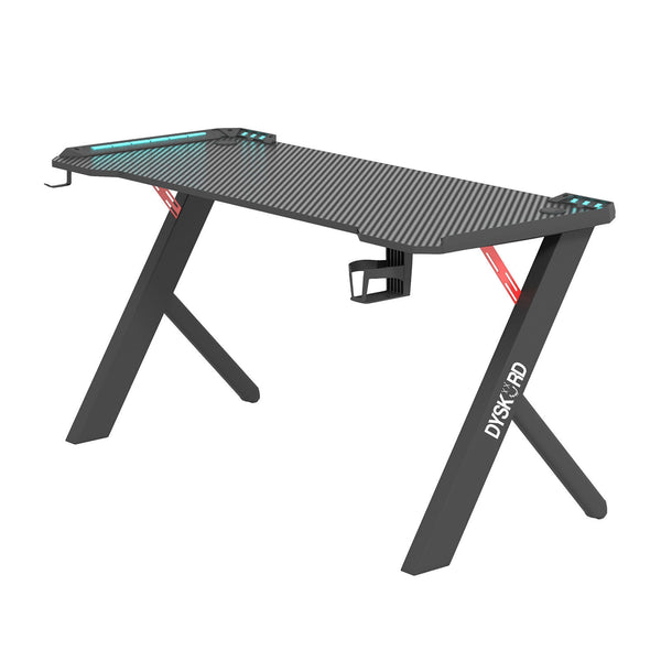 Dyskord Gaming Table Desk Office Desktop Steel LED RGB Lighting