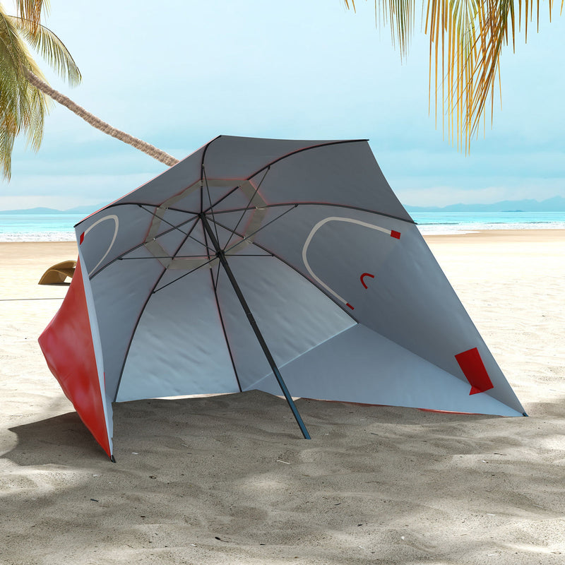 Havana Outdoors Beach Umbrella 2.4M Outdoor Garden Beach Portable Shade Shelter