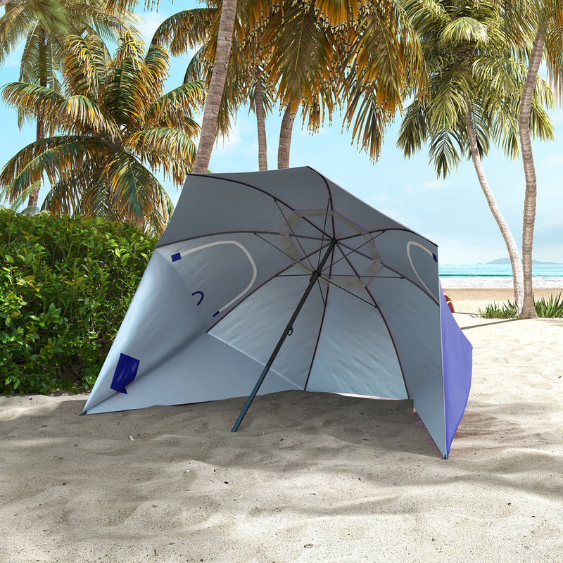 Havana Outdoors Beach Umbrella 2.4M Outdoor Garden Beach Portable Shade Shelter