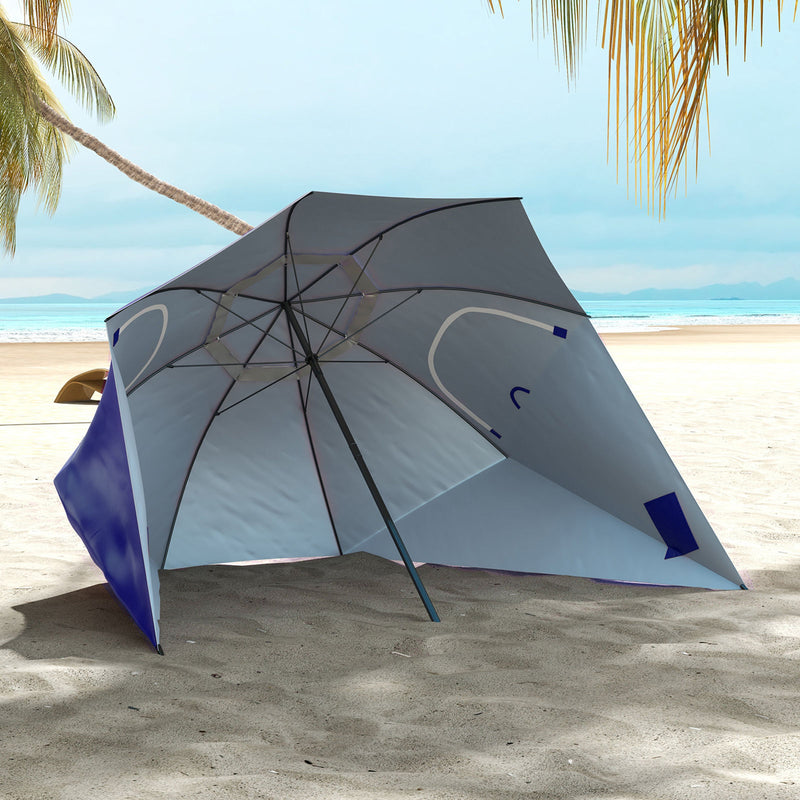 Havana Outdoors Beach Umbrella 2.4M Outdoor Garden Beach Portable Shade Shelter