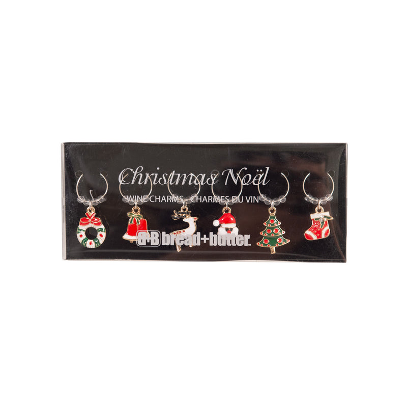 Bread and Butter (6) Various Christmas Mix Wine Glass Charms - 6 Pack