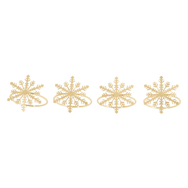 Bread and Butter Napkin Rings  - Snowflake - Gold - 4 Pack