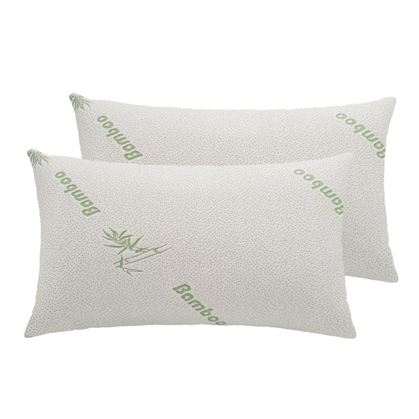 Royal Comfort Large Bamboo Blend Memory Foam Pillow 45 x 75CM Twin Pack