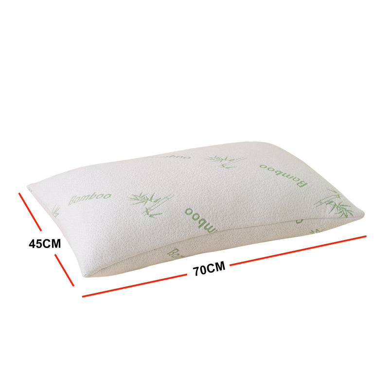 Royal Comfort Large Bamboo Blend Memory Foam Pillow 45 x 75CM Twin Pack