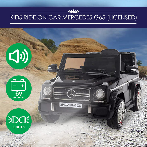 Kids Ride-On Car Mercedes-Benz AMG G65 Jeep Licenced Model Black w/ Remote