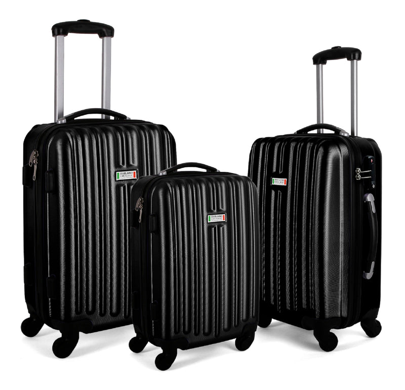 Milano Deluxe 3pc ABS Luggage Suitcase Luxury Hard Case Shockproof Travel Set