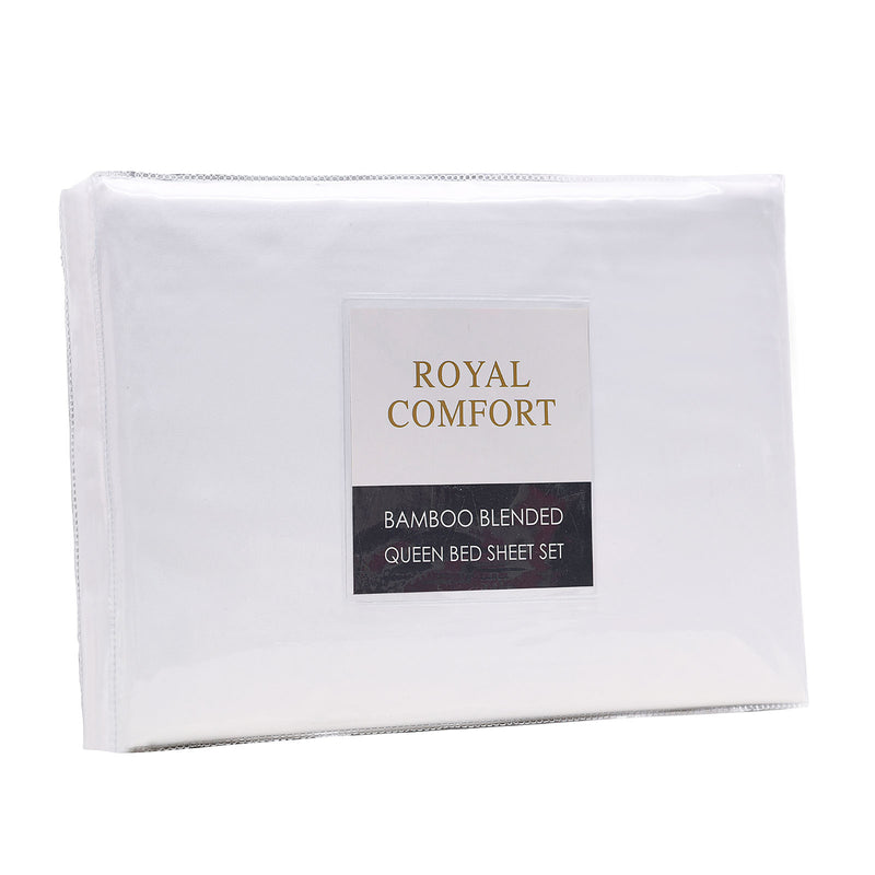 Royal Comfort Bamboo Blended Sheet & Pillowcases Set 1000TC Ultra Soft Bedding