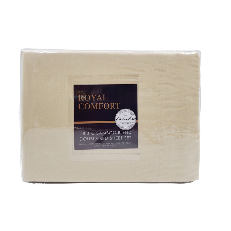 Royal Comfort Bamboo Blended Sheet & Pillowcases Set 1000TC Ultra Soft Bedding