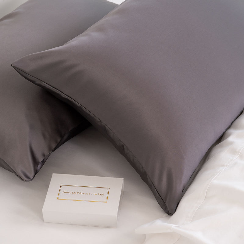 Royal Comfort Mulberry Soft Silk Hypoallergenic Pillowcase Twin Pack 51 x 76cm