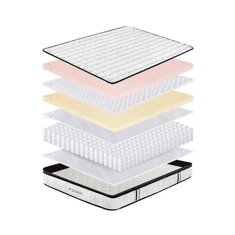 Ergopedic Mattress 5 Zone Latex Pocket Spring Mattress In A Box 30cm