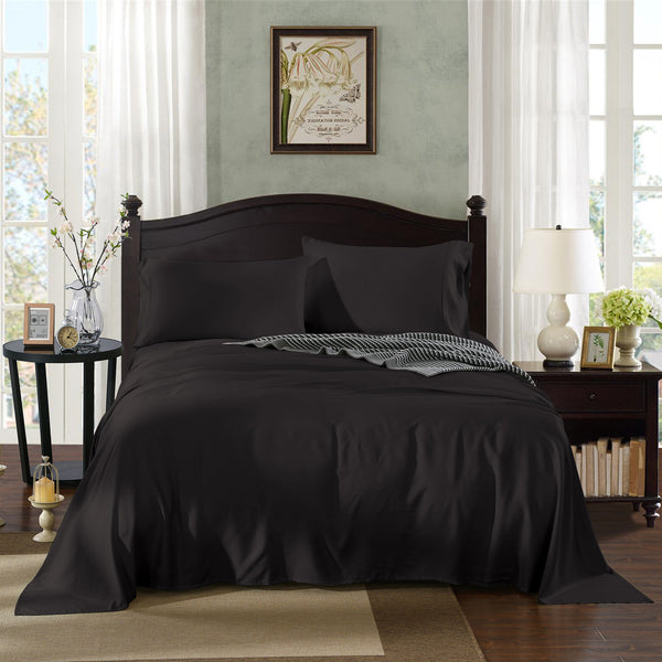 Royal Comfort 100% Bamboo Cotton 4 Piece Bedding Sheet Set Mega Queen - Graphite