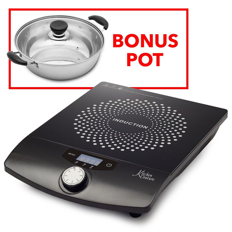 Induction Cooktop Cooker Electric Stovetop Portable Burner Cooking - Black