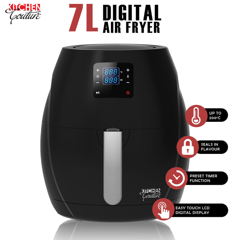 Kitchen Couture 7L Air Fryer Digital Low Fat Oil Free Rapid Healthy Deep Cooker