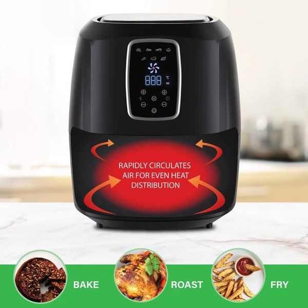 Digital Air Fryer 7L Black LED Display Kitchen Couture Healthy Oil Free Cooking