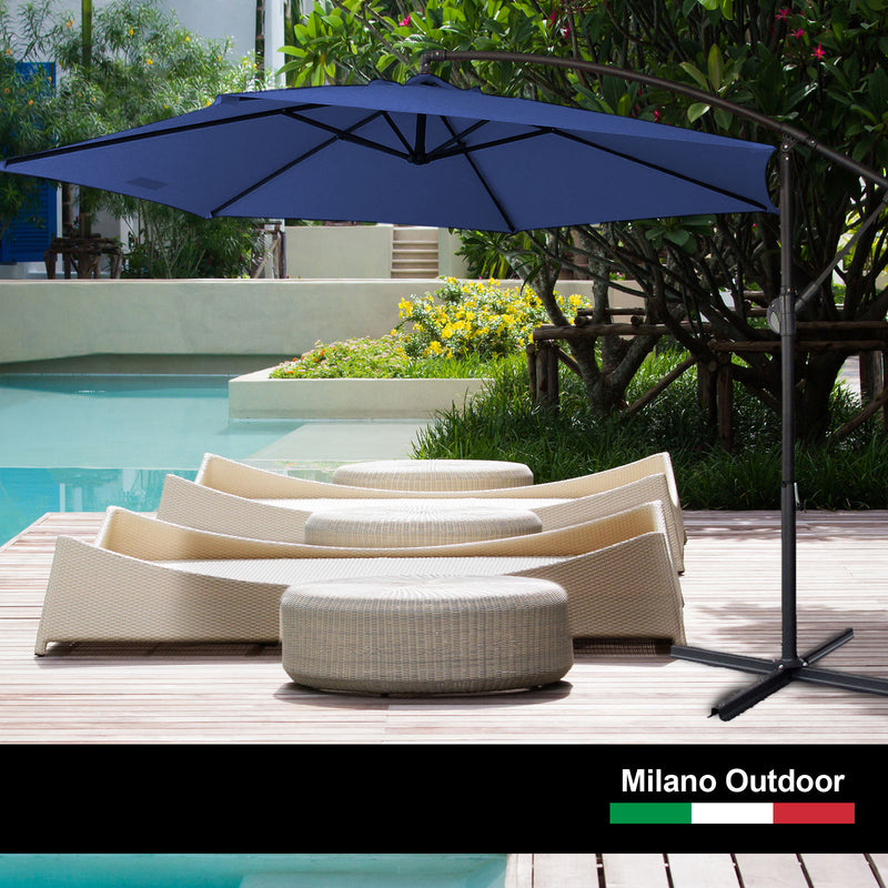 Milano 3M Outdoor Umbrella Cantilever With Protective Cover Patio Garden Shade