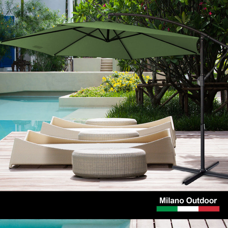 Milano 3M Outdoor Umbrella Cantilever With Protective Cover Patio Garden Shade