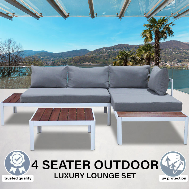 Milano 3pc Outdoor Furniture Lounge Sofa Set Poolside Deck Patio Setting Garden