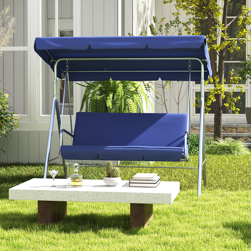 Milano Outdoor Swing Bench Seat Chair Canopy Furniture 3 Seater Garden Hammock