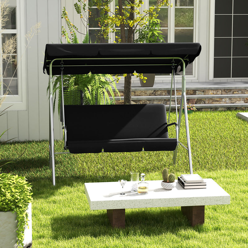 Milano Outdoor Swing Bench Seat Chair Canopy Furniture 3 Seater Garden Hammock