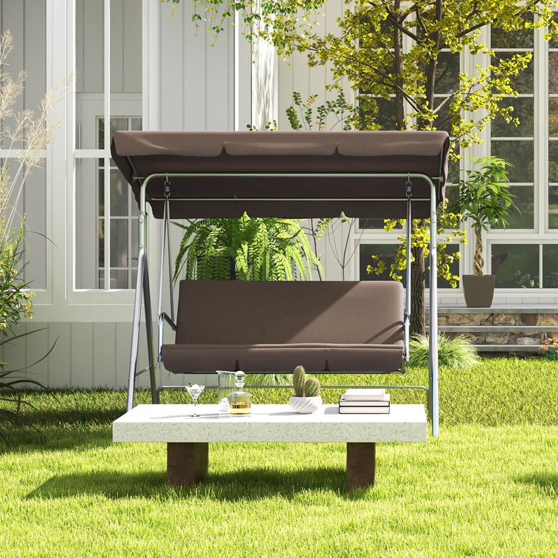 Milano Outdoor Swing Bench Seat Chair Canopy Furniture 3 Seater Garden Hammock