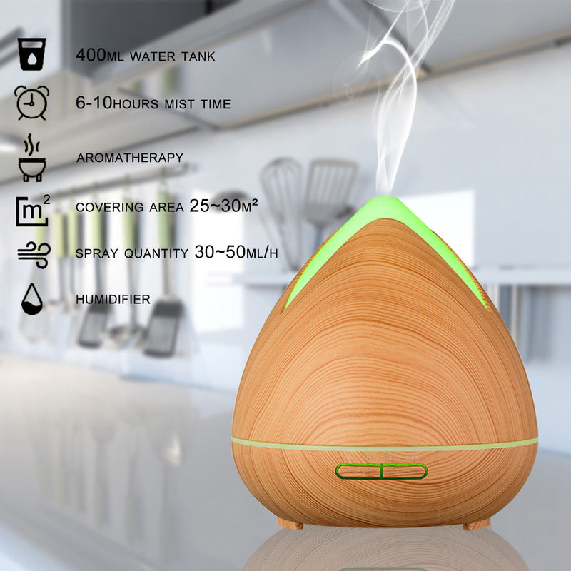 Essential Oils Ultrasonic Aromatherapy Diffuser Air Humidifier Purify 400ML