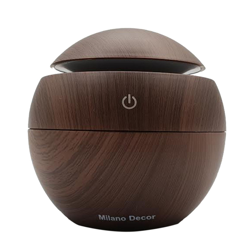 Milano Ultrasonic USB Diffuser with 10 Aroma Oils Humidifier LED Light 130ml