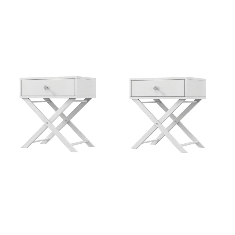 Milano Decor Bedside Table Surry Hills White Storage Cabinet Bedroom