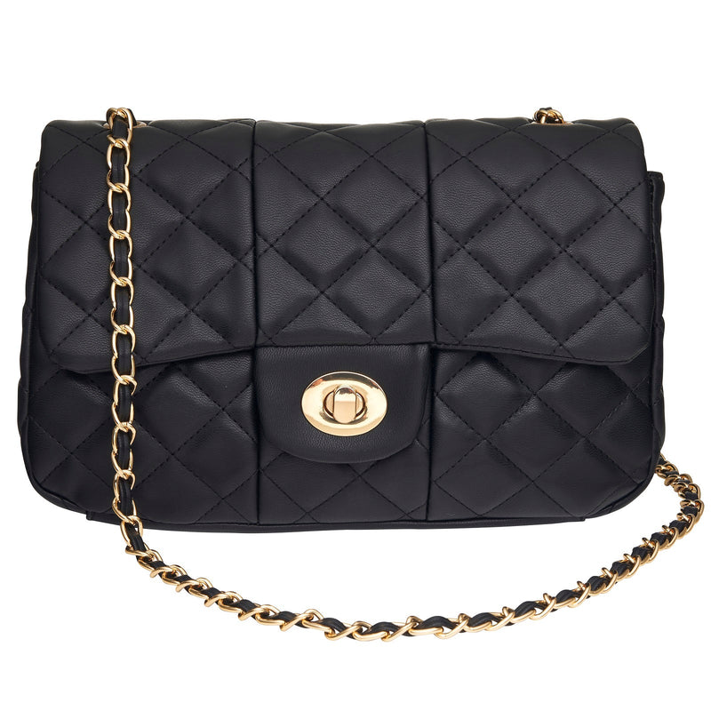 Castle Hill Handbag Womens Chic Quilted Functional Use Black