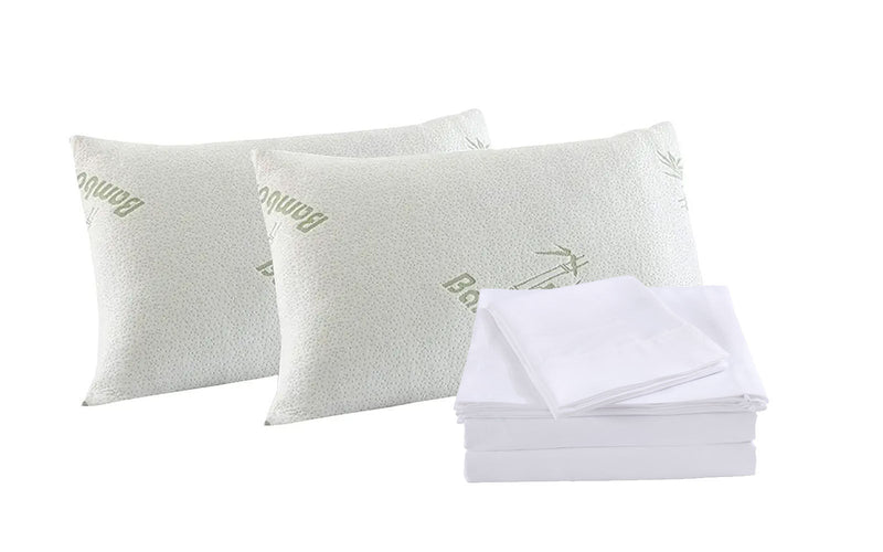 Royal Comfort Bamboo Blend Sheet Set 1000TC and Bamboo Pillows 2 Pack Ultra Soft