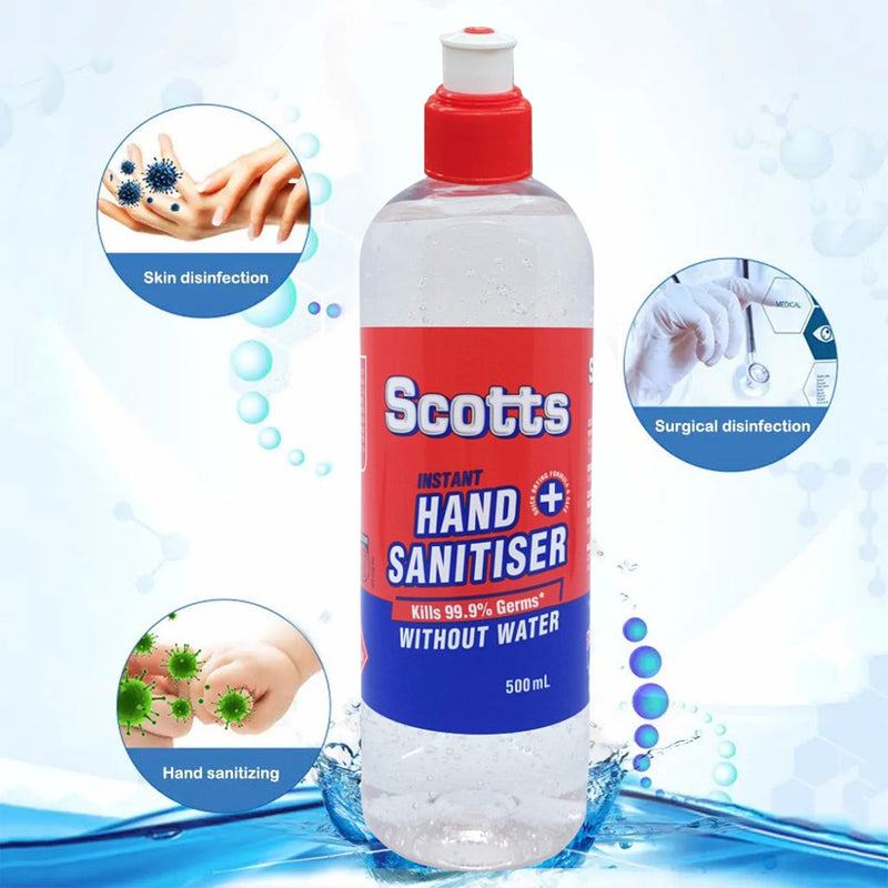 2 x Bottles 500ml Scotts Instant Hand Sanitiser Alcohol-Based AustralIan Made