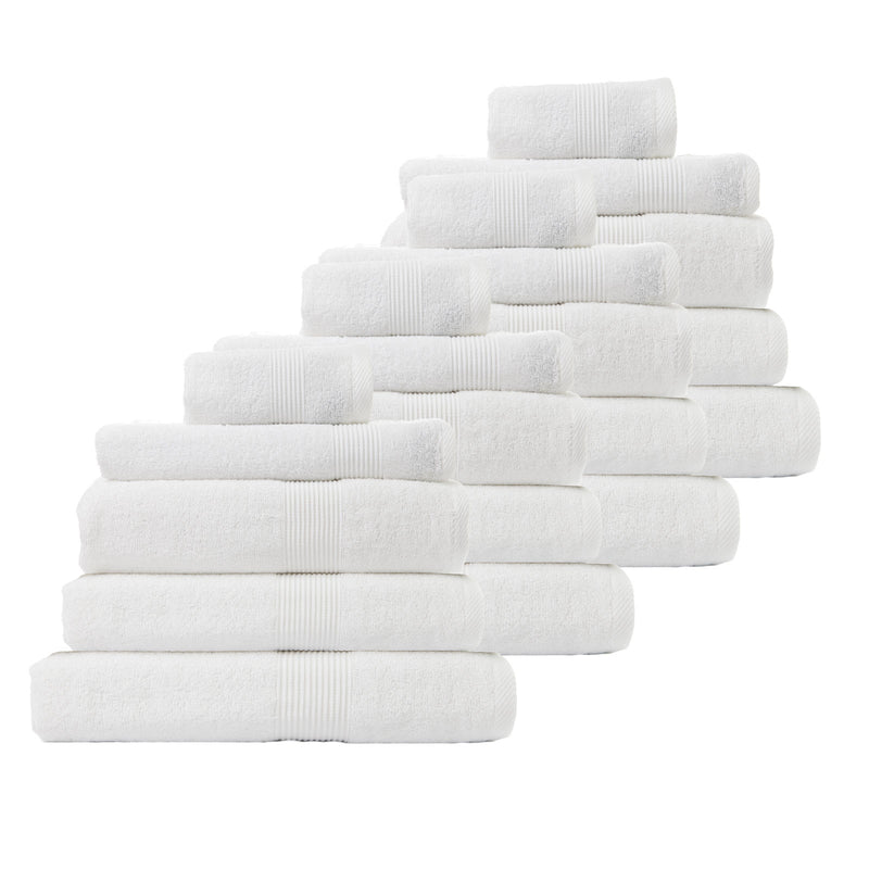 Royal Comfort 20 Piece Cotton Bamboo Towel Bundle Set 450GSM Luxurious Absorbent