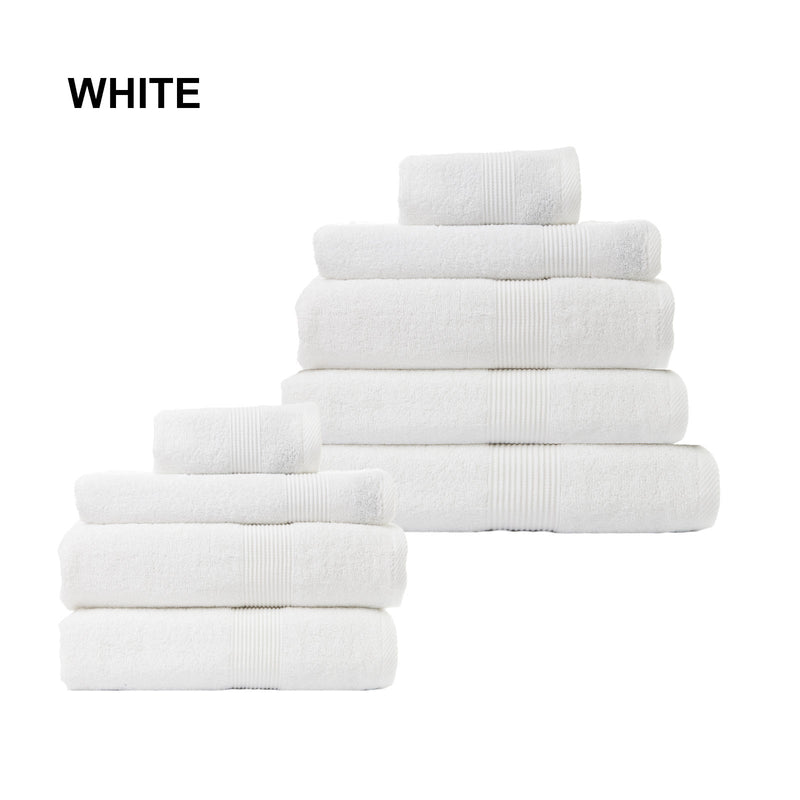 Royal Comfort 9 Piece Cotton Bamboo Towel Bundle Set 450GSM Luxurious Absorbent