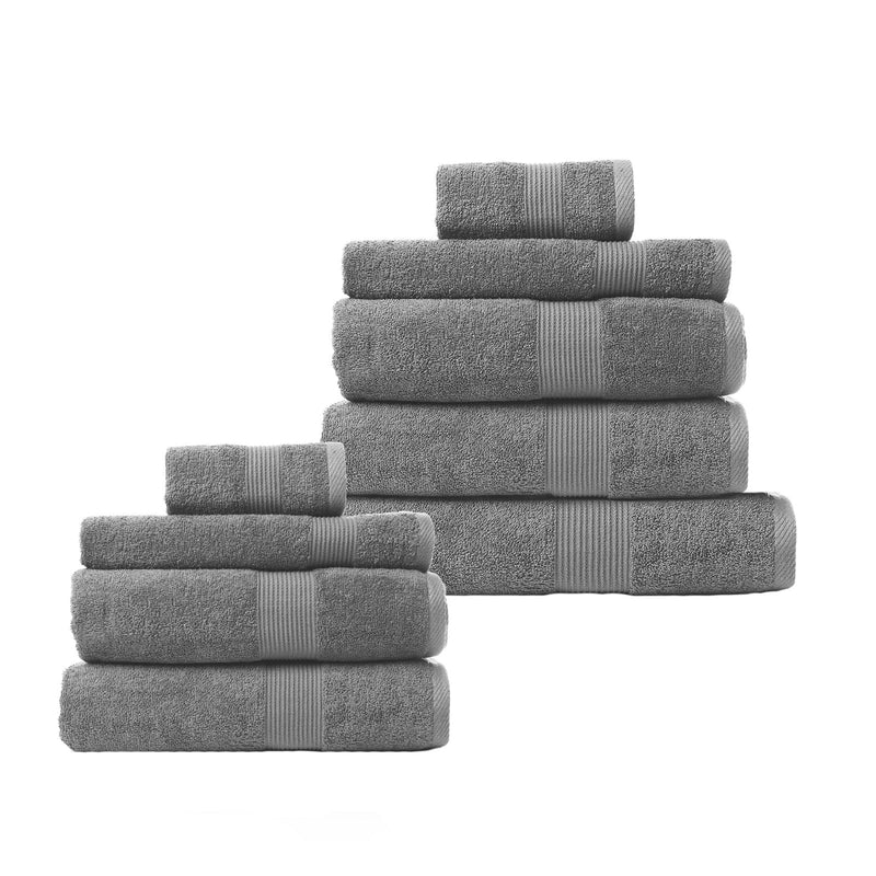 Royal Comfort 9 Piece Cotton Bamboo Towel Bundle Set 450GSM Luxurious Absorbent