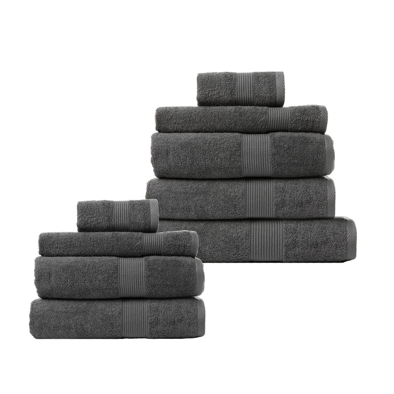 Royal Comfort 9 Piece Cotton Bamboo Towel Bundle Set 450GSM Luxurious Absorbent