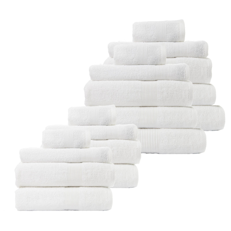 Royal Comfort 18 Piece Cotton Bamboo Towel Bundle Set 450GSM Luxurious Absorbent