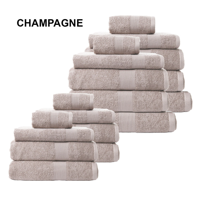 Royal Comfort 18 Piece Cotton Bamboo Towel Bundle Set 450GSM Luxurious Absorbent