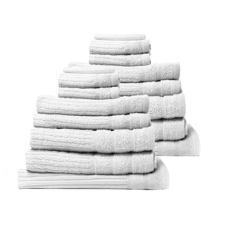 Royal Comfort 16 Piece Cotton Eden Towel Set 600GSM Luxurious Absorbent