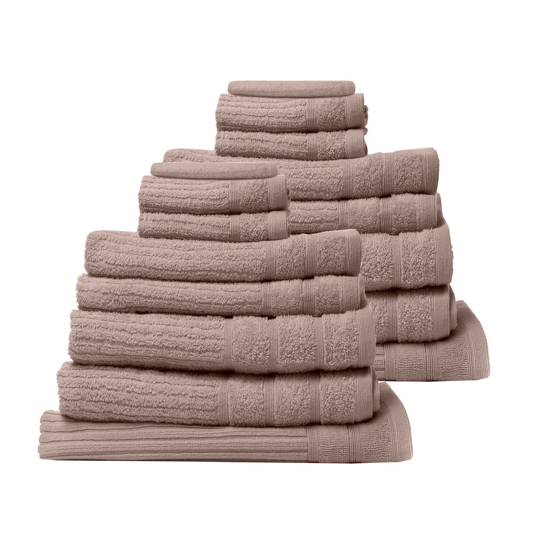 Royal Comfort 16 Piece Cotton Eden Towel Set 600GSM Luxurious Absorbent