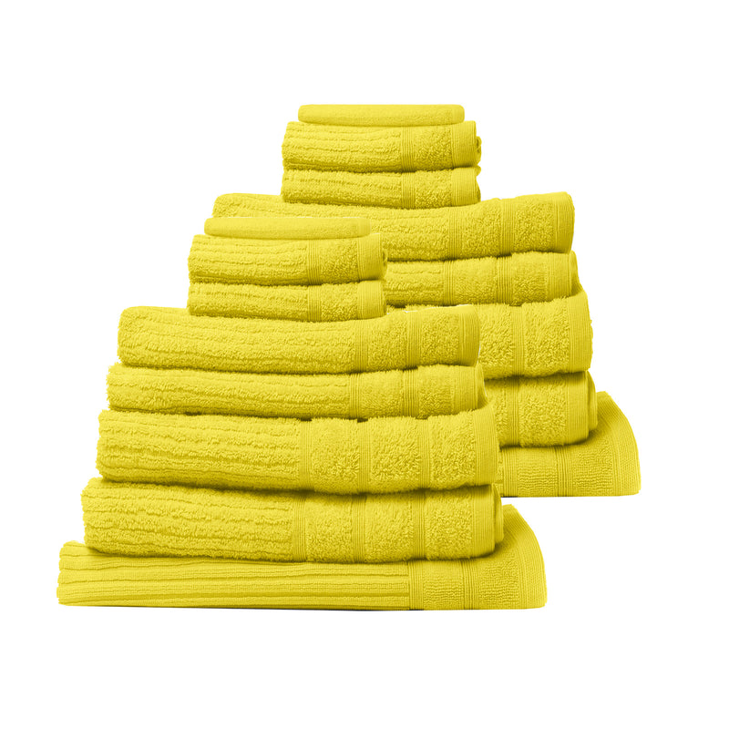 Royal Comfort 16 Piece Cotton Eden Towel Set 600GSM Luxurious Absorbent