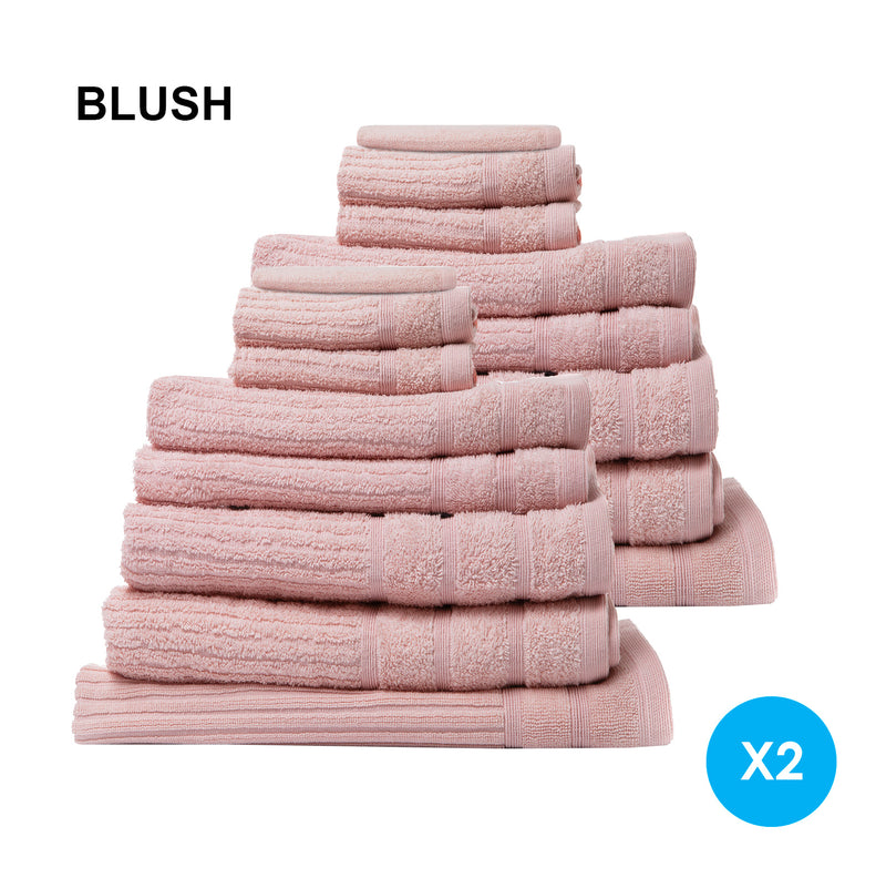 Royal Comfort 16 Piece Cotton Eden Towel Set 600GSM Luxurious Absorbent