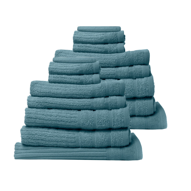 Royal Comfort 16 Piece Cotton Eden Towel Set 600GSM Luxurious Absorbent