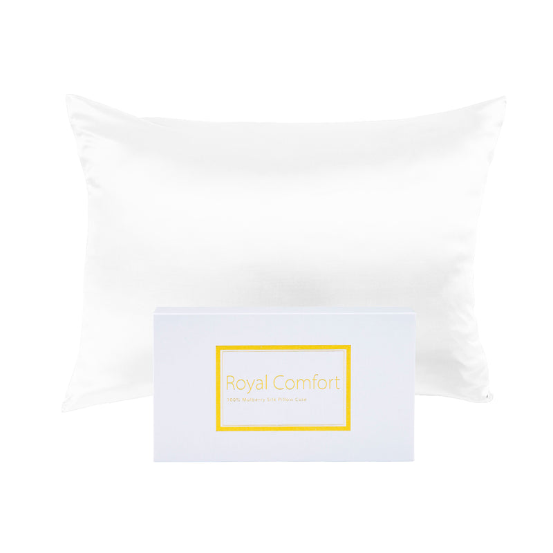 Bamboo Blend Sheet Set+Duck  Down Pillows+Silk Pillowcase White Bundle Queen